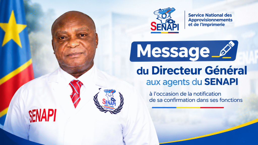 Message du Directeur Général a.i aux agents du SENAPI à l&rsquo;occasion de la notification de sa confirmation dans ses fonctions